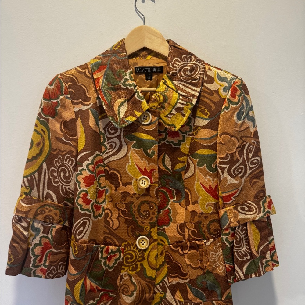 Lafayette 148 New York Elegant Brown and Gold Jacket